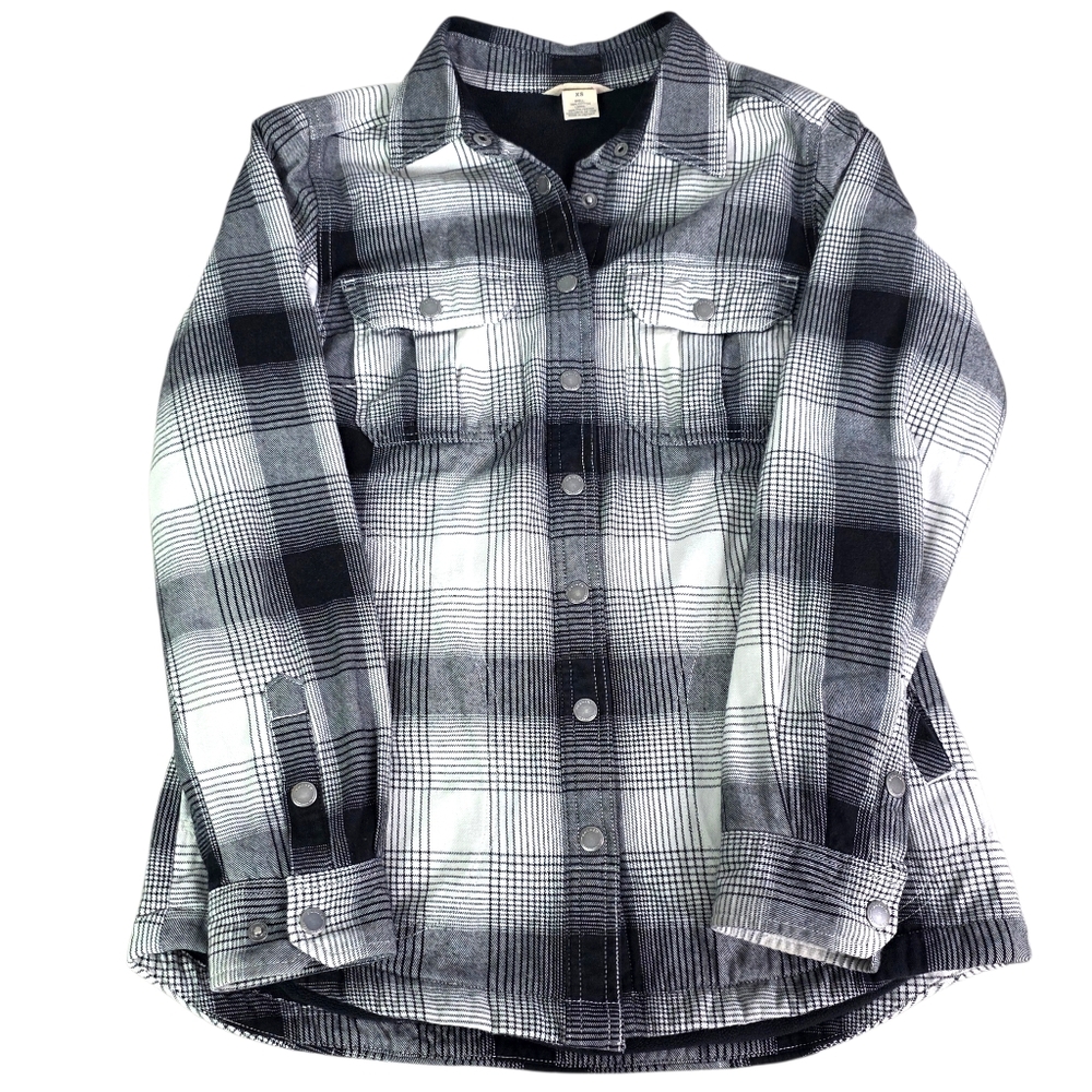 Duluth Trading Company Lined Heavy Duty Plaid Button-Up Shacket Shirt XS